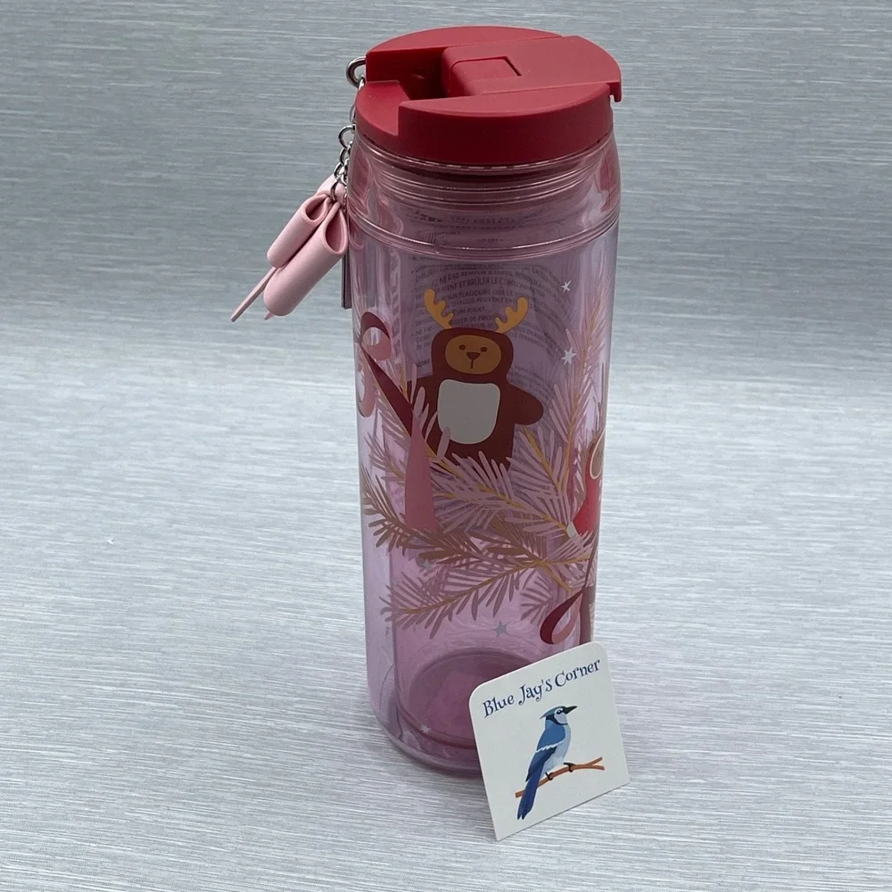 Starbucks Bearista Insulated Tumbler Pink Ribbon Key Charm‎ Christmas 2025
